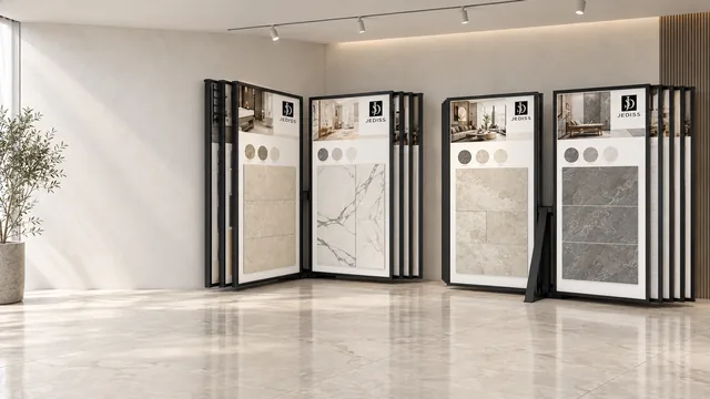 直列与转角两套展架的组合设计示意